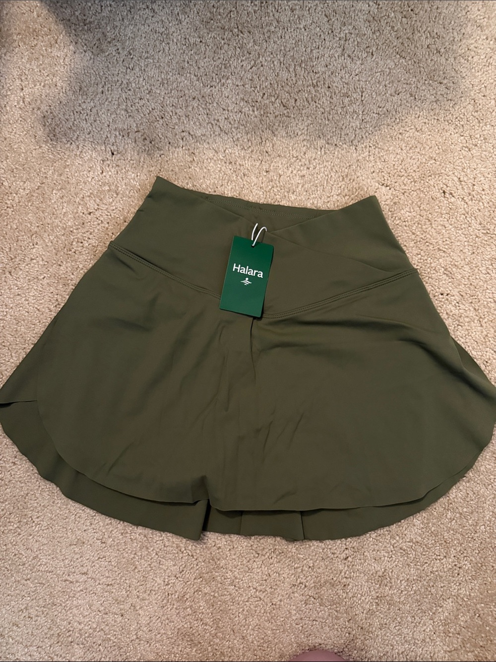 HALARA Olive Active Skort with Built-In Shorts